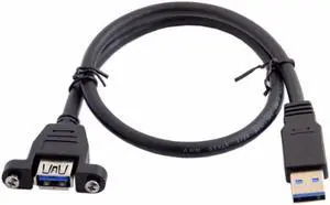 BUCIER super speed USB 3.0 panel mount Cable female To Male A M F extension cable 0.5m