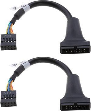 BUCIER USB 3.0 19 Pin Male to USB 2.0 9 Pin Female Motherboard Cable Adapter ale/Female Housing Converter (19Pin Male to 9Pin Female)