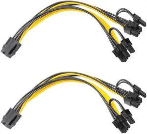 BUCIER 2Pack PCI-E 8-Pin Male to Dual 8-Pin (6+2) Male PCI Express Power Adapter Cable for Power Supply Cable Graphics Video Card 8Pin Splitter