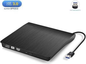 BUCIER External CD Drive, USB 3.0 Portable CD/DVD +/-RW Drive Slim DVD/CD ROM Rewriter Burner Superdrive High Speed Data Transfer for Laptop Desktop PC Windows and Linux OS Apple Mac