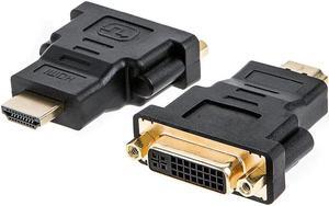 BUCIER HDMI to DVI Adapter, [2-Pack] Bi-Directional HDMI Male to DVI Female Converter, 1080P DVI to HDMI Conveter, 3D for PS3,PS4,TV Box,Blu-ray,Projector,HDTV,0.15M Black