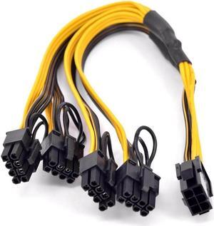 BUCIER PCIe GPU 6pin 1 to 4 way 6+2Pin Female to Male Extension Cable PCI-e Graphics card 6Pin to 8pin power supply Port Multiplier