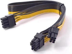 BUCIER PCI express GPU 6pin to Dual 6+2Pin 8 Pin Power supply Cable PCI express Graphics card 2 ports 8pin to 6Pin power cord 18AWG  60cm