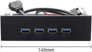 BUCIER NGFF USB 3.0 HUB 4 Ports Front Panel to Motherboard 20Pin Connector Cable for 5.25" CD-ROM Bay