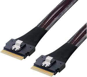 BUCIER SAS 4.0 SFF-8654 8i 74pin Host to SFF-8654 Slim SAS Target Cable 50cm PCI-E Slim Line