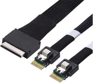 BUCIER To Dual SFF-8654 Slimline 4x SSD Data Active Cable 50cm OCuLink PCIe PCI-Express SFF-8611 8x 8-Lane