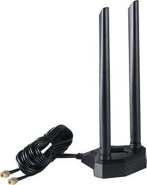 BUCIER Dual Band WiFi 2.4GHz 5GHz 5.8GHz RP-SMA Male WiFi Antenna with Magnetic Base for PC Desktop Computer PCI-E WiFi Network Card USB WiFi Adapter Bluetooth Card Wireless Router