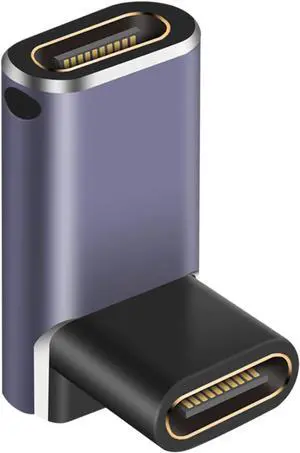 BUCIER 240W USB C Coupler Female to Female, 40Gbps USB C Coupler, 90 Degree L Shape Type C Extender Support 8K Video Output for MacBook, ipad, Thunbderbolt 4/3