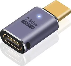BUCIER USB Type C Extender Adapter, 240W USB C Extender Adapter, 40Gbps USB C Male to Female Extension Adapter with 8K Video Display for iPad, iMac, MacBook, Thunderbolt 3/4, 1Pack