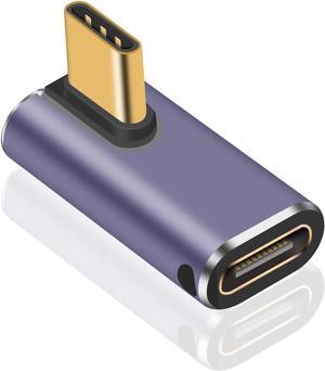 BUCIER USB C Right Angle Adapter 240W, USB4 Type C Adapter 40Gbps, 90 Degree USB C Right Angle Adapter Support 8K Video with LED Light for ipad, Thunderbolt 4, MacBook, Tablet, Phone, 1pcs