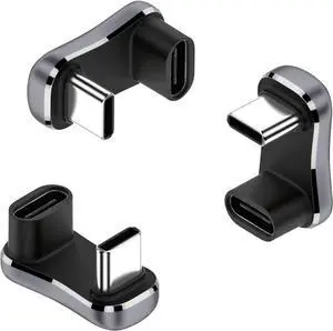 BUCIER USB C U Shape Adapter, (3Pack) USB C 180 Degree Adapter for Steam Deck, 20Gbps USB C to USB C Adpter (Type C 3.2 PD 140W) Wider USB C Angle Adapter for Laptop, Phone, USB C Hub
