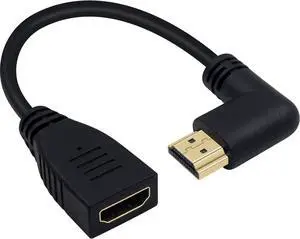 BUCIER 8K HDMI Extension Cable, Short 90 Degree Right Angle Male to Female HDMI 2.1 Cable Adapter 48Gbps with 8K@60Hz Video & 3D HDR for TV/Xbox /PS4 /PS5 (Right M/F), 0.5feet