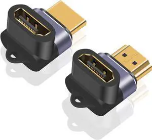 BUCIER 90 Degree HDMI Adapter 8K, 48Gbps HDMI Extension Adapter, Up Down Angle HDMI 2.1 Extender with LED Indicator for 3D TV Stick Roku Stick Xbox PS5, 2pcs