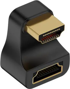 BUCIER HDMI180 Degree Adapter 8K, U Shaped HDMI Adapter, UHD 2.1 Male to Female Extender Adapter, 48Gbps, 8K@60Hz with LED Indicator for HDTV, PS5, Laptop, 1-Pack