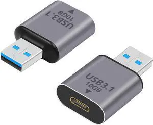 BUCIER USB C Female to USB Male Adapter (2-Pack), 3.1 USB A to C Adapter OTG Converter Support Bi-Directional 10Gbps Data Sync & Charging Compatible with iPhone, MacBook Pro, Laptop
