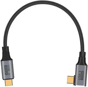 BUCIER Right Angle USB C Cable 100W, 1 feet USB C to USB C Cable Short, USB C Short Cable 40Gbps, Right Angle USB 4 Cable Support 8K@60Hz Video for Thunderbolt 4, MacBook Pro/Air.