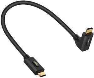 BUCIER USB C to USB C Cable Short 1ft, 90 Degree Type C to Type C Cable, 240W Fast Charging, 40Gbps Data, 8K@60hz Video, Up Down Angle Thunderbolt 4 Cable for Steam Deck, Switch, MacBook
