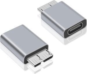 BUCIER USB C to Micro B Adapter, 2-Pack 5Gbps Type C Cable, USB C 3.1 Hard Drive Cable Support Data and Charging for Type C 3.0 External Portable SSD HDD
