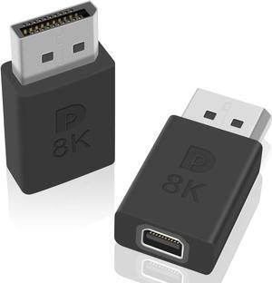 BUCIER Displayport to Mini Displayport Adapter, Displayport 1.4 Adapter 8K UHD Video - DisplayPort Male to Mini DisplayPort Female Adapter, DP to mDP 1.2 Monitor Extension Adapter, 2Pack