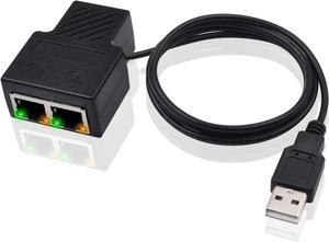 BUCIER RJ45 Splitter Adapter, Ethernet Splitter RJ45 Network Extension Connector for Cat5, Cat5e, Cat6, Cat7 Cable Works for Two Devices of Internet Simultaneously, for Router TV Box PC Lapop