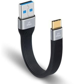 BUCIER Short USB C Cable 6Inch, Type C Male to Type A Male Adapter Cable, 10Gbps USB C Fast Charging Cord Short for MacBook, Laptop, Dock Station