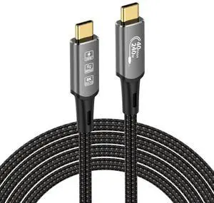 USB4 Cable with Thunderbolt 4, 240W Charging, 40Gbps Data, 8K@60Hz 4K120Hz HDR, PD3.1, USB C to USB C, for MacBook M1-M3, Mac Studio, Laptops, Monitor 1.64FT