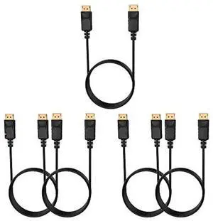 BUCIER 4K DisplayPort to DisplayPort Cable, 6 Feet, Gold-Plated High Speed Display Port 1.2 Cable (4K@60Hz, 2K@144Hz) DP Cable Compatible with Computer, Desktop, Laptop, PC, Monitor, Projector 5 Pack