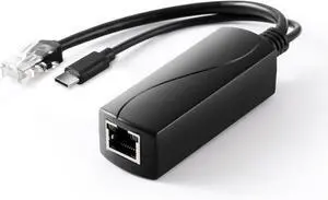 BUCIER Gigabit Type C PoE Splitter 5V 2.4A, IEEE 802.3af Standard, 10/100/1000Mbps Type C Power Over Ethernet Splitter for 5v Devices, iPads, USB, Dropcam, Raspberry Pi
