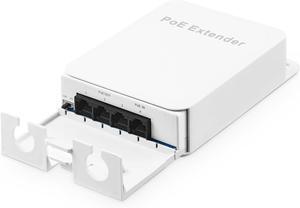 BUCIER Outdoor PoE Passthrough Switch - 1 In 3 Out Extender, IEEE802.3af/at Powered, 100Mbps Ethernet, Wall Mount Waterproof Plug and Play