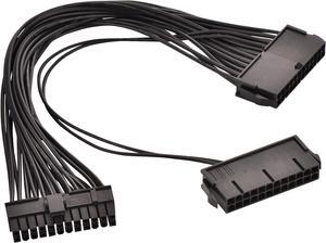 BUCIER 24 Pin Main Second Dual PSU ATX Power Supply Motherboard Adapter Cable 32 cm/12.6 In