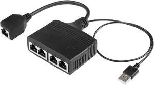 BUCIER RJ45 Network Splitter Adapter, Ethernet Cable Splitter, 1 to 4 Internet Splitter 100Mbps High Speed LAN Network Splitter,4 Devices Share The Internet at The Same Time (Black Female 1 to 4)