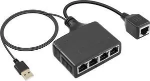 BUCIER Gigabit RJ45 Network Splitter Adapter, 1 to 4 Ethernet Splitter 1000Mbps High Speed LAN Network Splitter,4 Devices Share The Internet at The Same Time(1 to 4 Female Gigabit)