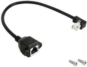 BUCIER RJ45 Ethernet Adapter Cable 90 Angle Right Male to Famale Ethernet Switch Adapter Cable for CAT 5/CAT 6 LAN Ethernet Socket Connector Adapter Cat5 Cat6 Cable(Right)