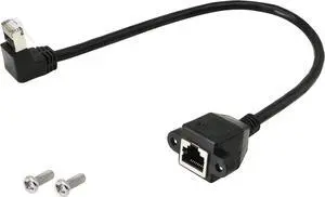 BUCIER RJ45 Ethernet Adapter Cable - 90 Degree Upward Male to Female Switch Adapter for CAT 5/CAT 6 LAN Socket Connector (Upward)