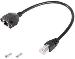 BUCIER RJ45 Ethernet Cable, Shielded Cat 6 LAN Cable, Male to Female Ethernet Extension Cable for for Router Modem Smart TV PC Computer Laptop 0.3M (Straight)