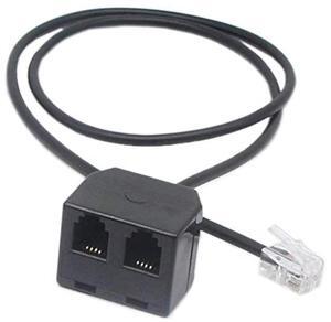BUCIER RJ9 Telephone Training Adapter Y Splitter RJ9 Headset Extension Cord Adapter 1 Male to 2 Female Connector for IP Phones (2 RJ9 FM)