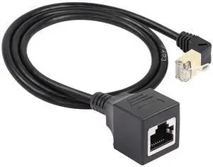 BUCIER Ethernet Extension Cable, Cat8 LAN Cable,High Speed 40Gbps 2000Mhz Network Cord,RJ45 Network Patch Cord Male to Female Connector for Router Modem TV PC Computer Laptop 0.5M (M/F Up)