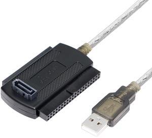BUCIER USB to SATA IDE Converter Cable Adapter USB 2.0 to 2.5/3.5/5.25in IDE and SATA Adapter Cable (1.8FT White)