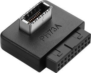 BUCIER USB 3.0 Front Panel Header USB 3.0 19/20Pin to Type E Motherboard Header Adapter 19Pin Female to Type-E Female Front Connector Converter