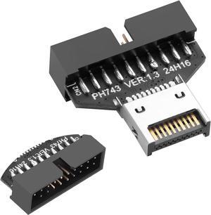 BUCIER USB 3.0 Front Panel Header Type E to USB 3.0 19/20Pin Motherboard Header Adapter Type-E Male to 19Pin Male Front Connector Converter