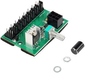 BUCIER Chassis Fan Pressure Regulating Governor, 2 Pin 3 Pin 4 Pin Fan Adapter PWM PC Chassis Cooling Fan Hub,8 Way Splitter 12V Speed Controller with 6 Pin Power Port(8 Way