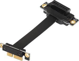 BUCIER PCIE 3.0 Extension Cable,36PIN 1X Extension Cable, 90 Degree PCI Express 1X Extend Card,for 1U,2U Chassis (10cm, Black)