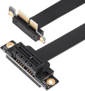 BUCIER PCIE 3.0 Extension Cable,36PIN 1X Extension Cable, 90 Degree PCI Express 1X Extend Card,for 1U,2U Chassis (50cm, Black)