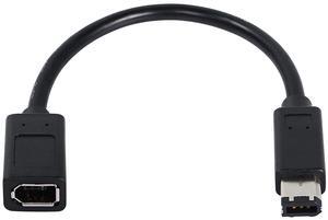 BUCIER FireWire Cable IEEE 1394 Type A 400 6 Pin Male to Female Data Transfer Adapter Converter Cable Suitable for Digital Camera,Printer,DV.20cm Black (6pin Male/Female)