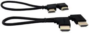 BUCIER Gold Plated High Speed 90 Angle Right HDMI Male to Left HDMI Male Adapter Cable Supports Ethernet, 3D and Audio Return (0.3M RR-LL)