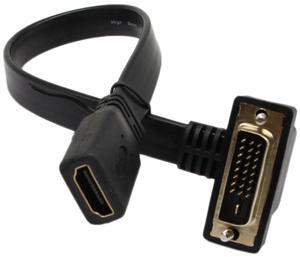 BUCIER DVI to HDMI Cable Gold-Plated 90 Degree Angle DVI 24 1 Male to HDMI Female 1080p Video Converter - Flat, HDTV, Plasma, DVD & Projector Adapter