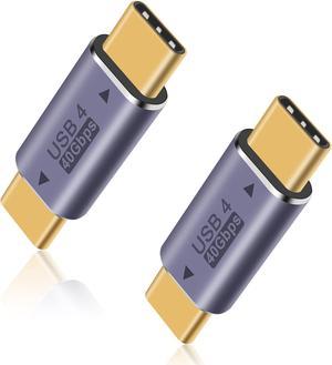 BUCIER USB C to USB C Adapter 40Gpbs, 8k@60HZ and 100W Fast Charging, Type C Male to Male Adapter Compatible with Thunderbolt 3/4 MacBook Pro/Air, Laptop, Phones and More Type C Devices (2 Pack)