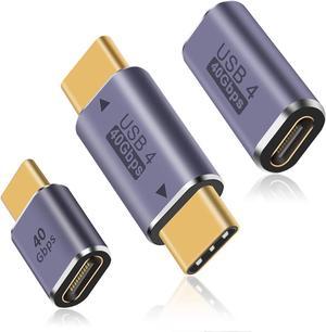 BUCIER USB C Extender Adapter, USB C Coupler 40Gbps,100W PD and 8K@60Hz Video Display, Type C to Type C Adapter for Steam Deck, MacBook,Thunderbolt ect (3 Pack)