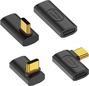 BUCIER 90 Degree USB C Adapter - 40Gbps Support Thunderbolt 4 Cable for Steam Deck, Laptop, MacBook, iPhone - 4 Pack