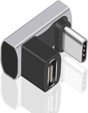 BUCIER 180 Degree USB C to USB C Adapter 8K 240W 40G, USB C 180 Degree Female to Male Adapter, USB C Extension for Thunderbolt 4/3, ROG Ally, Steam Deck, Switch, Dock, Mac, Tablet, iPhone 16 15 1Pack